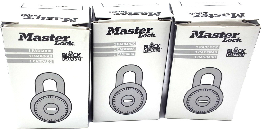 Master Lock 1525EZRC Combination Padlocks School Gym Locker Locks 3 Pack NEW