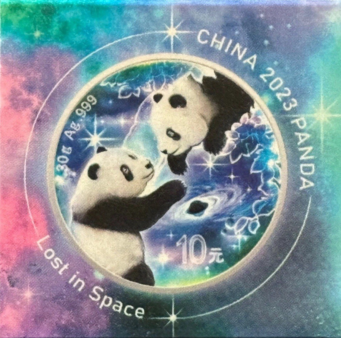 2023 China 30 Gram Silver Panda Lost in Space Edition Colorized