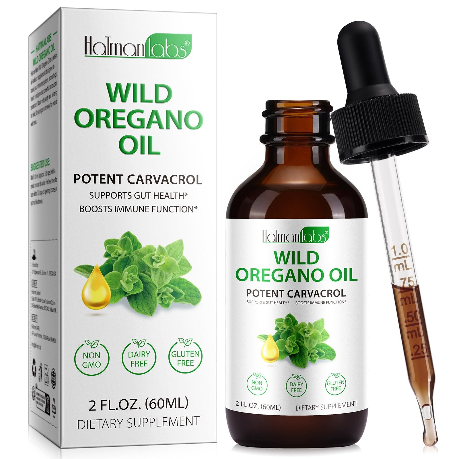 Organic Oregano Oil Liquid Drops, Natural Herbal 2 Fl Oz (Pack of 1)