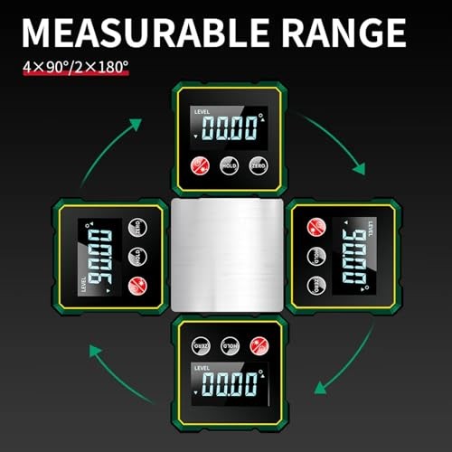 Digital Angle Finder with Electronic Laser Level,Inclinometer- 4-side Strong