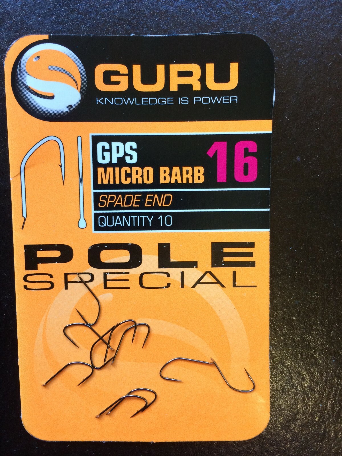 GURU GPS MICRO BARB POLE SPECIAL SPADE END HOOK - 10 HOOKS PER PACK
