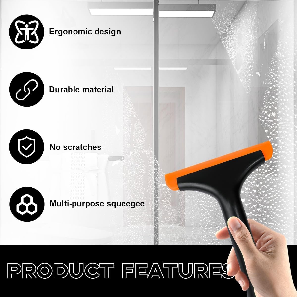 2PCS Small Silicone Window Squeegee, Auto Windshield Water Blade Scraper,