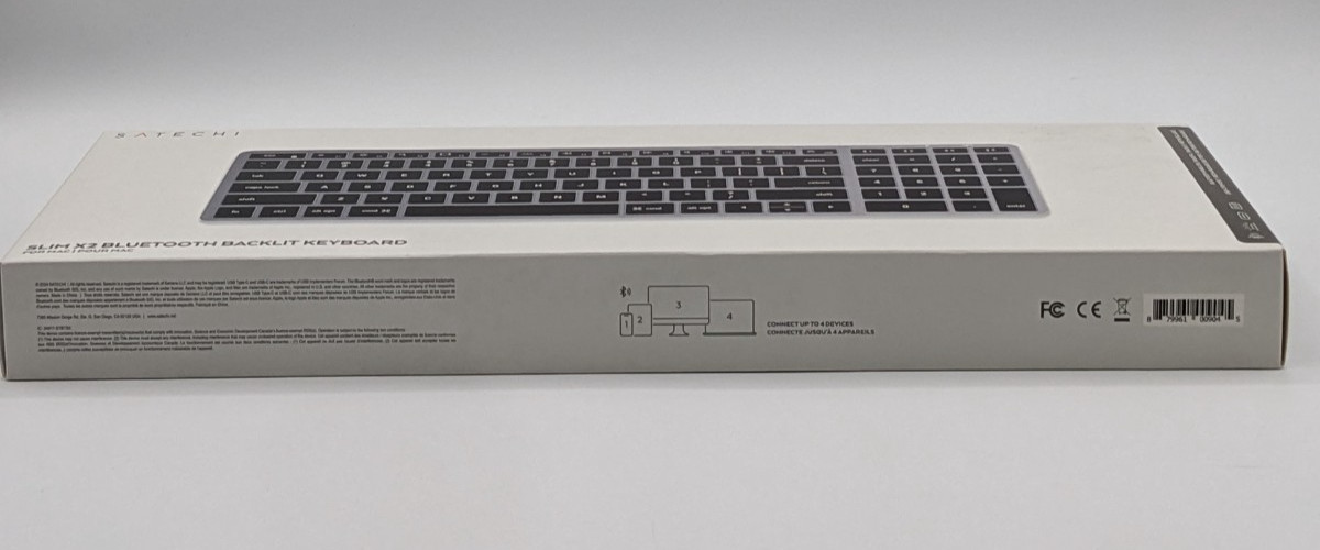 Satechi Slim X2 Bluetooth Backlit Keyboard With Numeric Keypad Space Gray SEALED