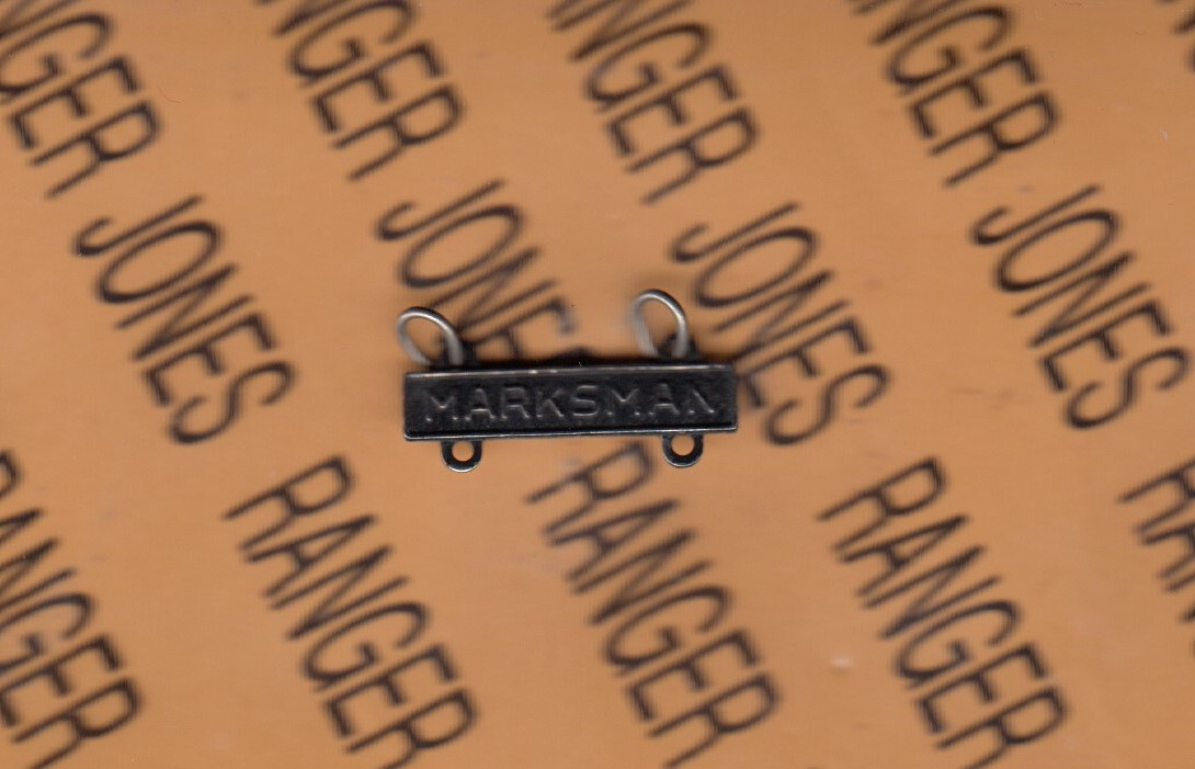 US Army Marine Corps Marksmanship MARKSMAN hanger tab badge C