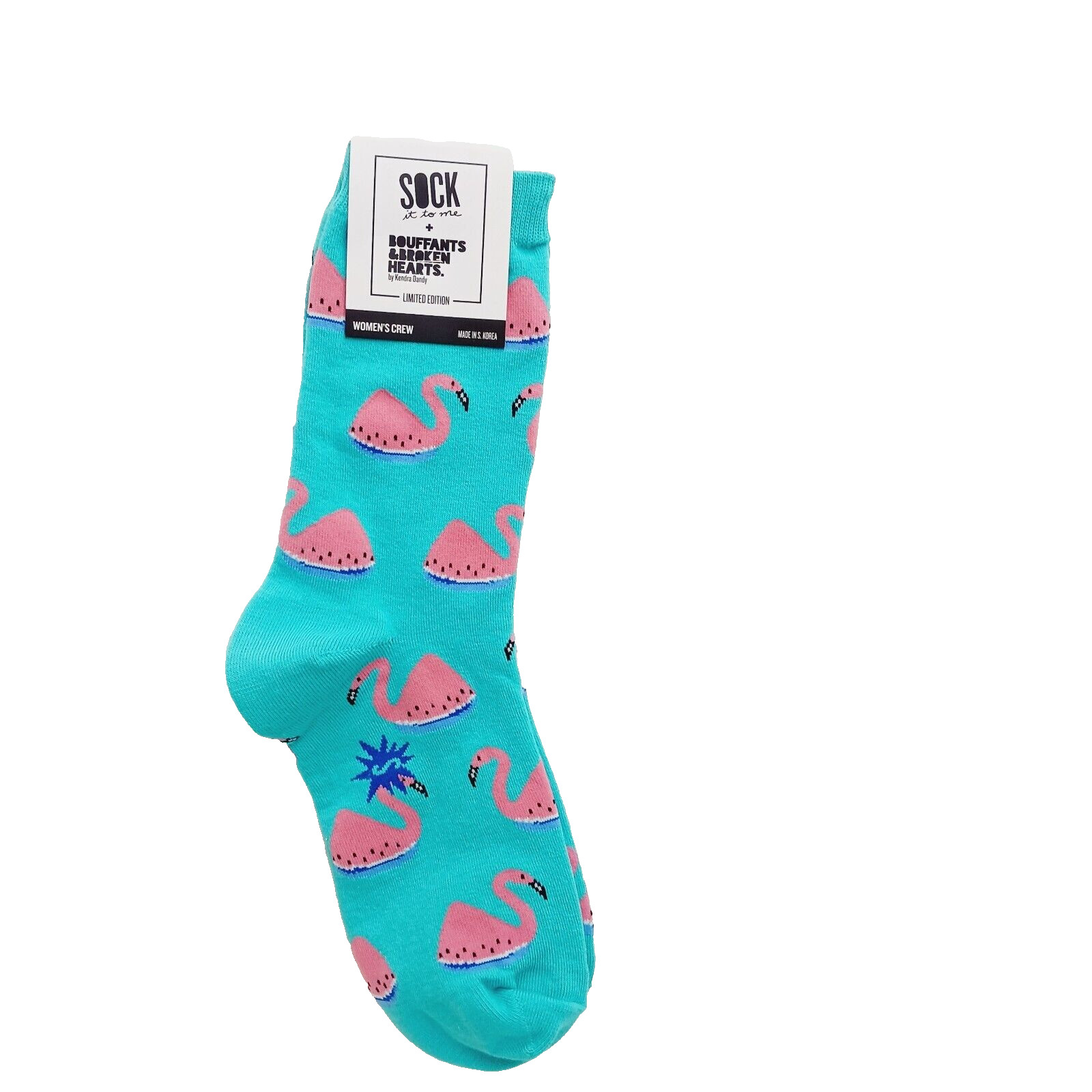 Sock It To Me Crew Women Boy Flamingo Watermelon Blue Pink Melon Cotton NWT NEW