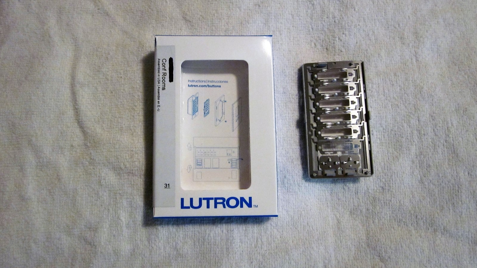 LUTRON QSWS2B-5BRLN-WH-NST 5 Button Plus Raise/Lower Keypad Switch