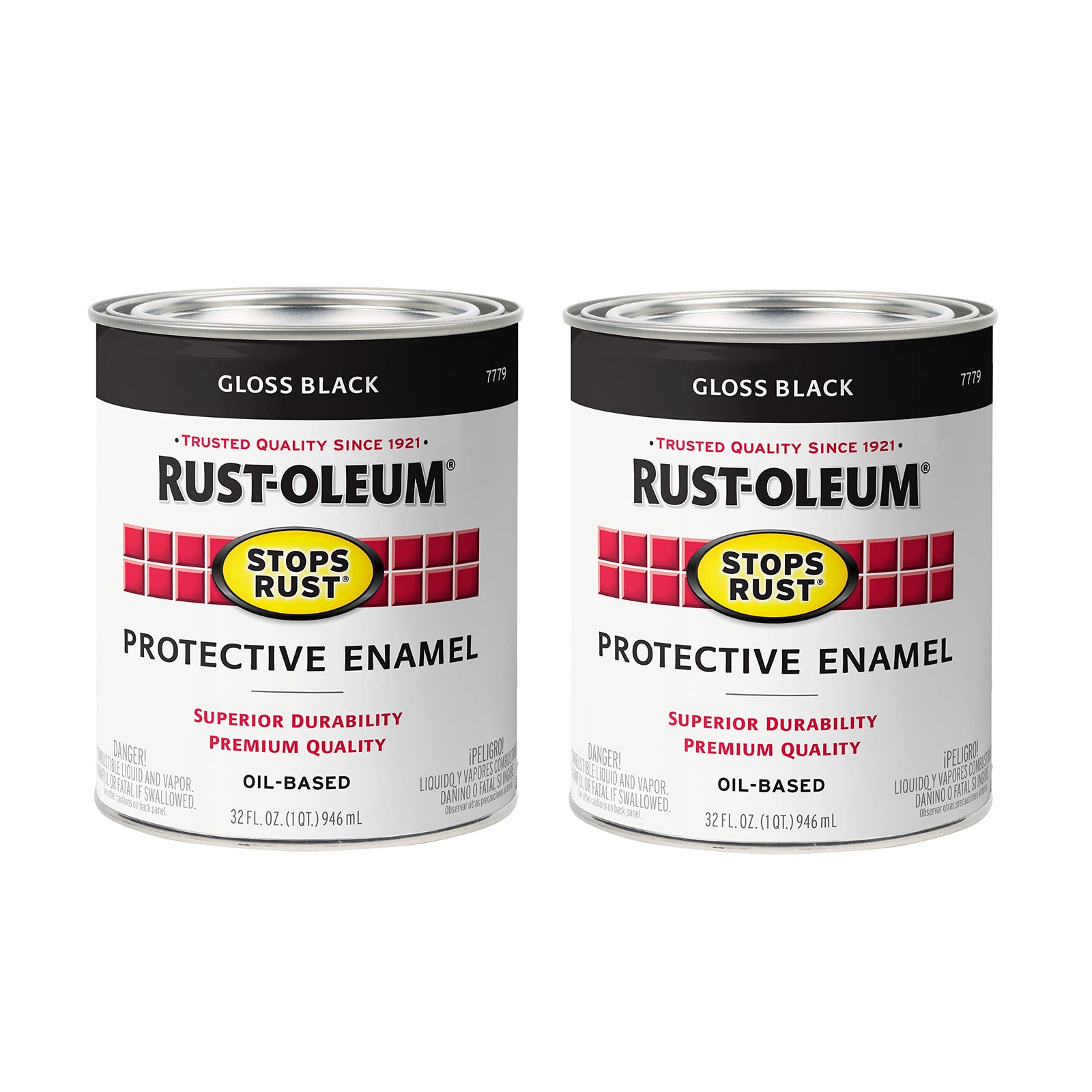 Rust Oleum Stops Rust Gloss Black Paint Pack Of 2 32 Fl Oz Interior Exterior Use