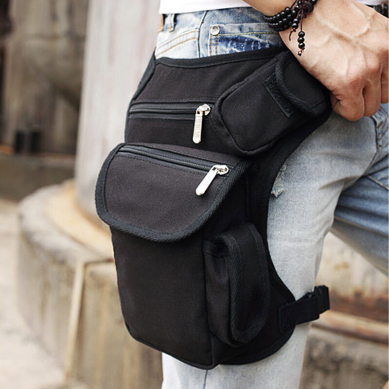 Tactical Canvas Waist Pack Travel Drop Leg Bag outdoor Hiking Camping Thigh Bag