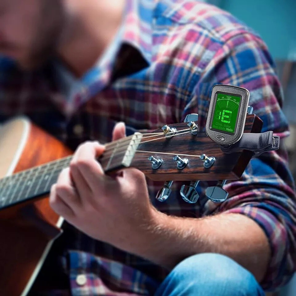 LCD Clip On Chromatic Acoustic Electric Guitar Bass Ukulele Banjo Violin Tuner