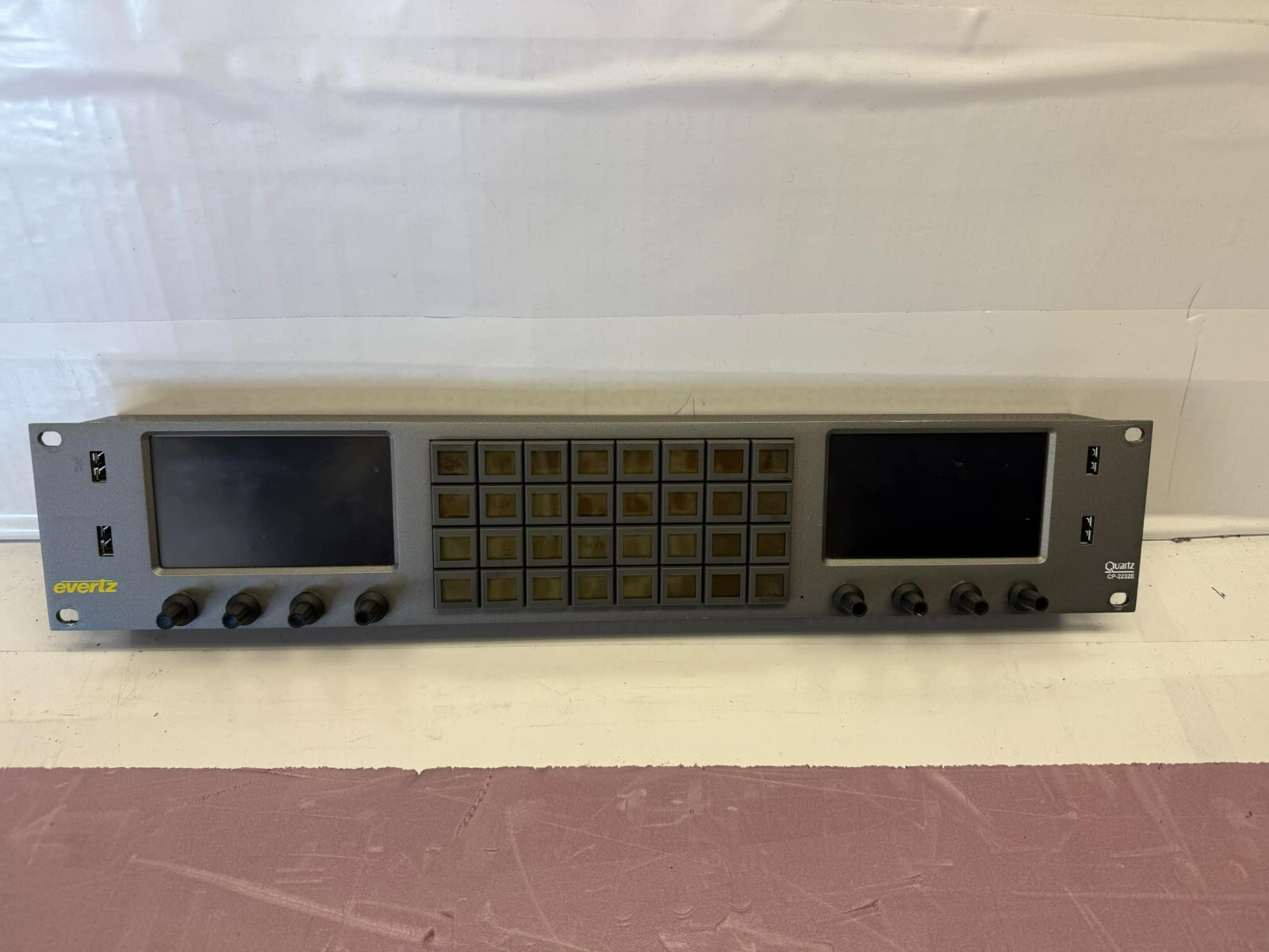 Evertz CP-2232E Advanced System Control Panel 2RU Two Touchscreens 32 Button