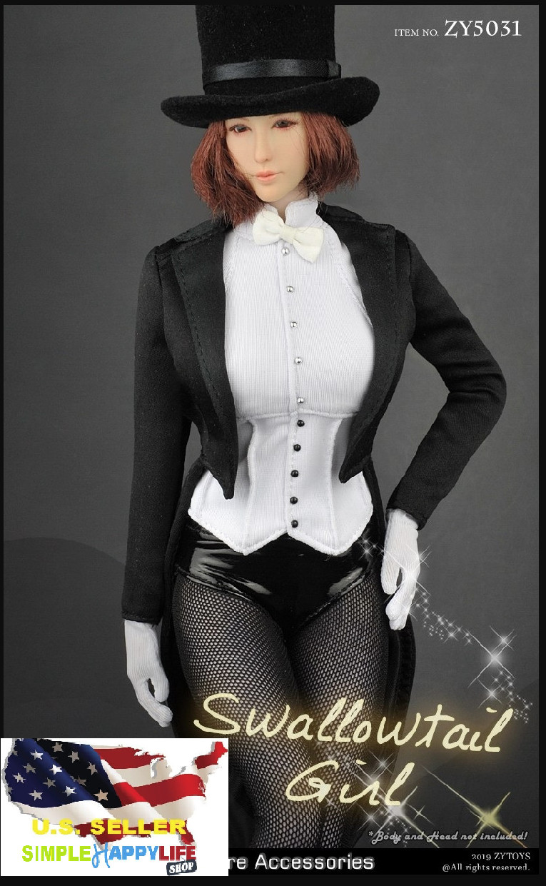 1/6 Female Magician Tuxedo Costume Suit For 12'' figure hot toys Phicen ❶USA❶