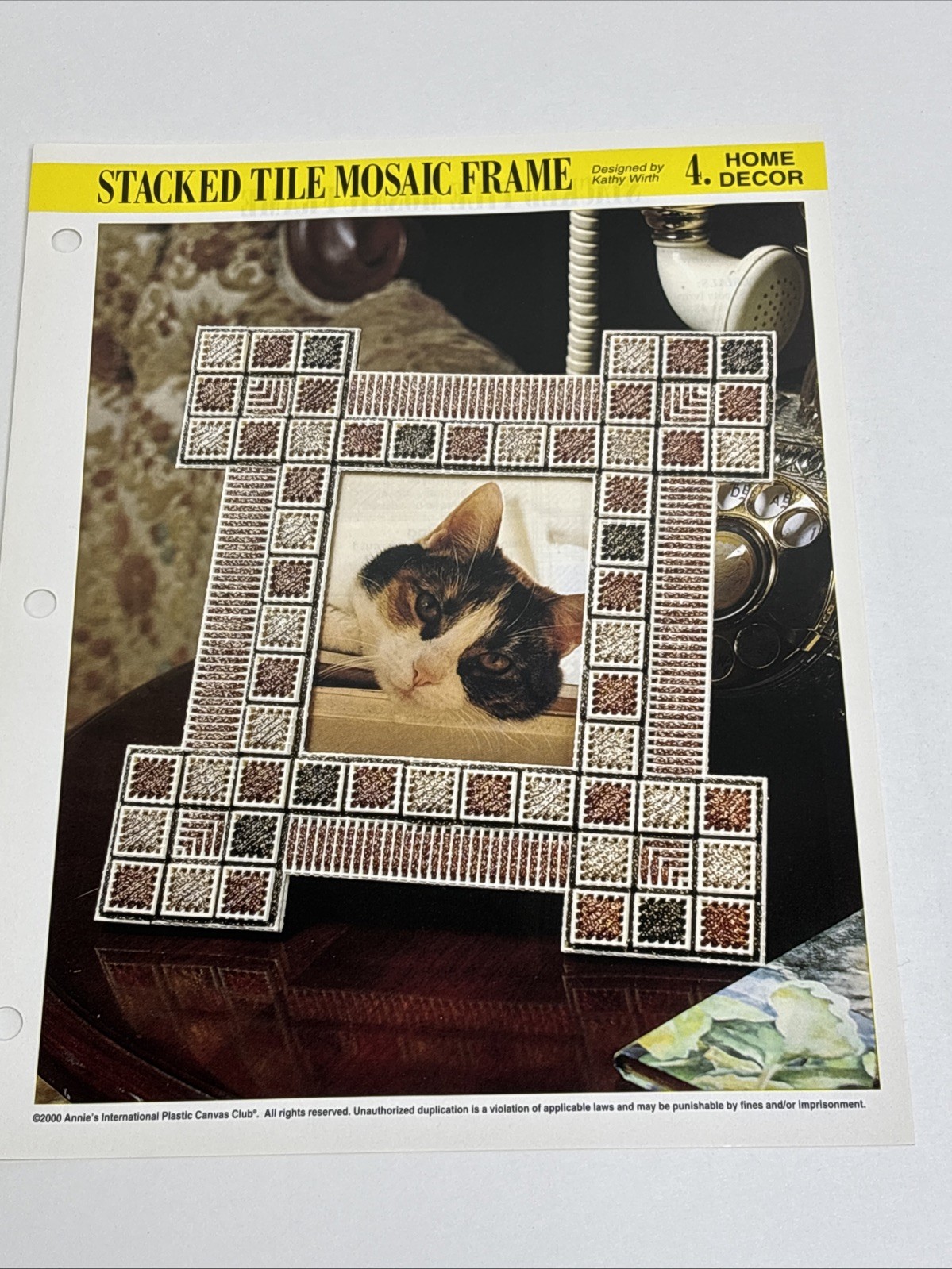 Stacked Tile Mosaic Frame Photo Annie's Attic Plastic Canvas Pattern Page