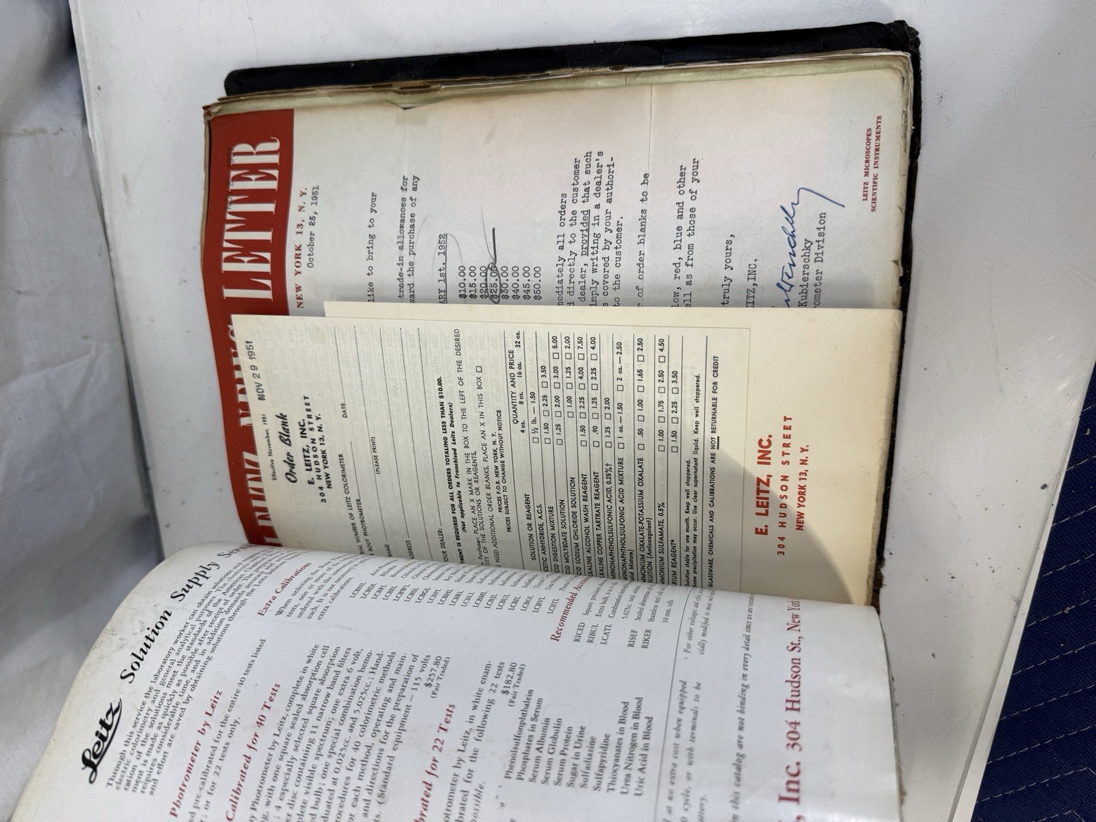 Vintage 1950s Leitz Microscope Binder Catalog Price Lists Ephemera Ernst Leitz