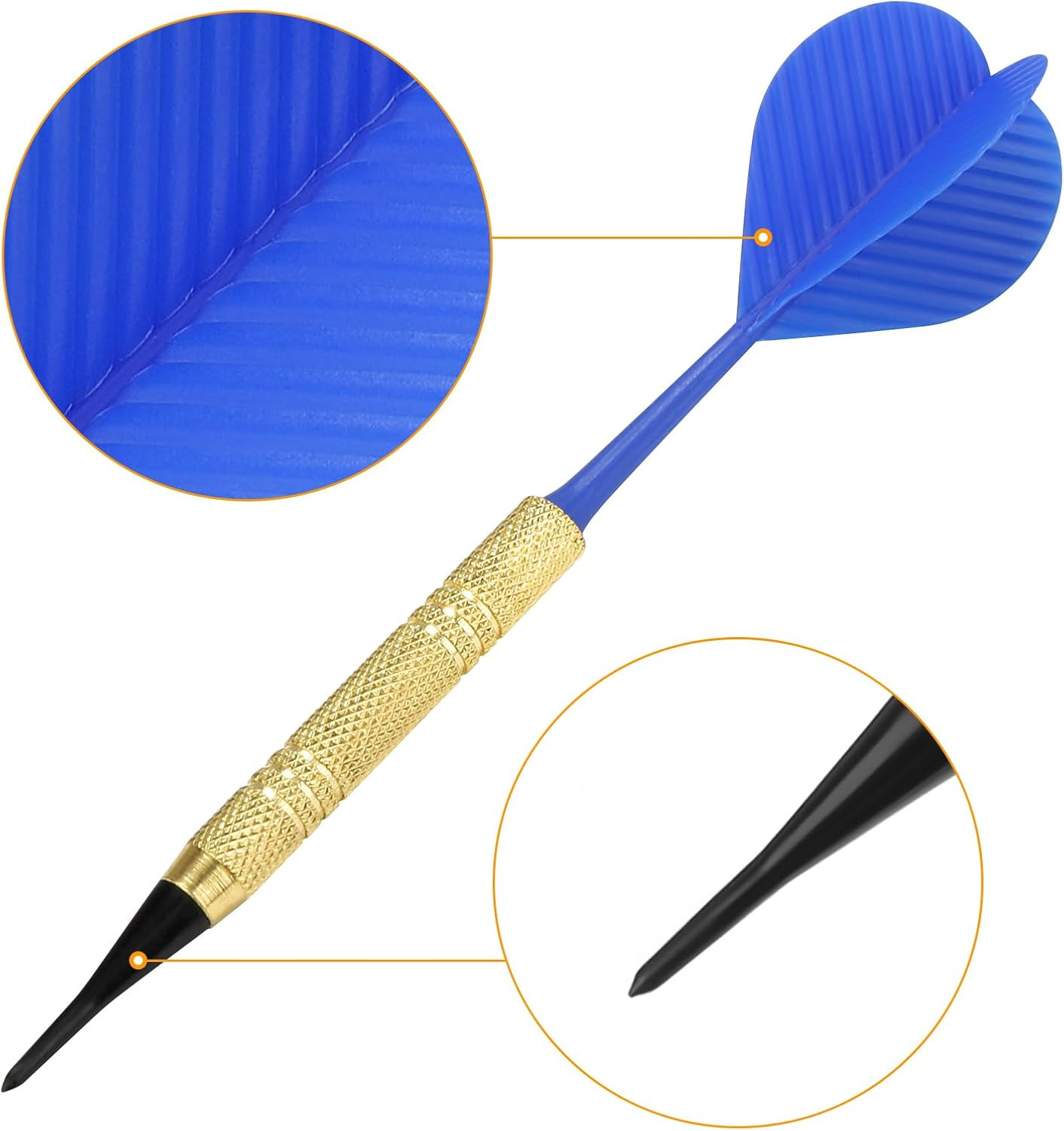 Soft Tip Darts, Bar Dart, Plastic Tip Darts Set, Attach Extra 100 Black 2BA Repl