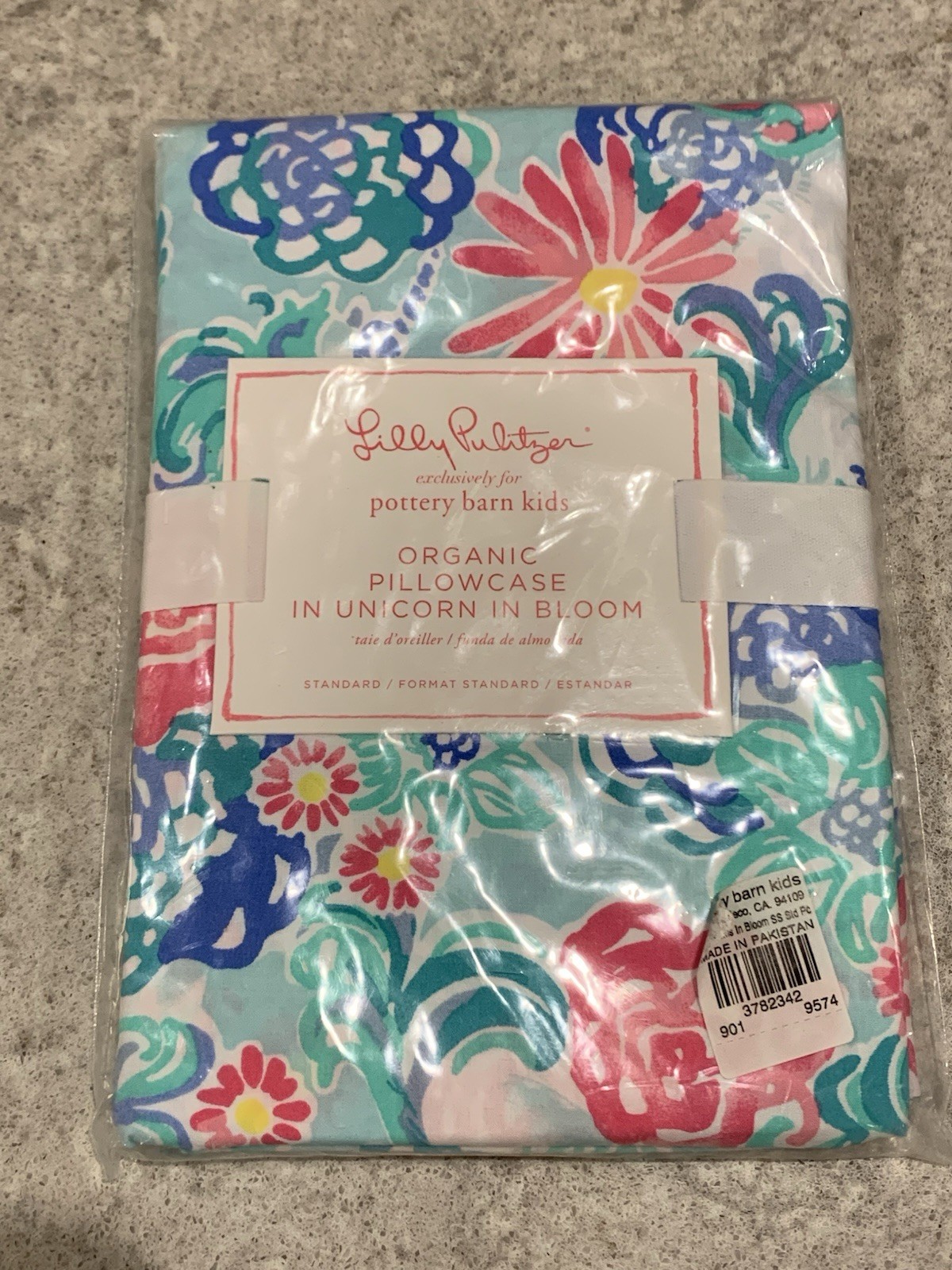 Pottery Barn Kids Lilly Pulitzer Unicorns In Bloom Standard Cotton Pillowcase