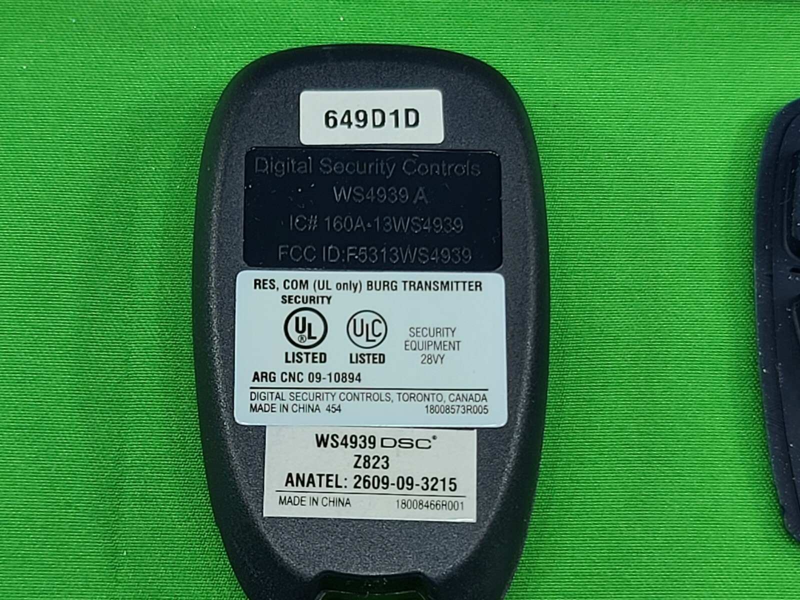 DSC WS4939-ADT 4-Button Wireless Key-Fob