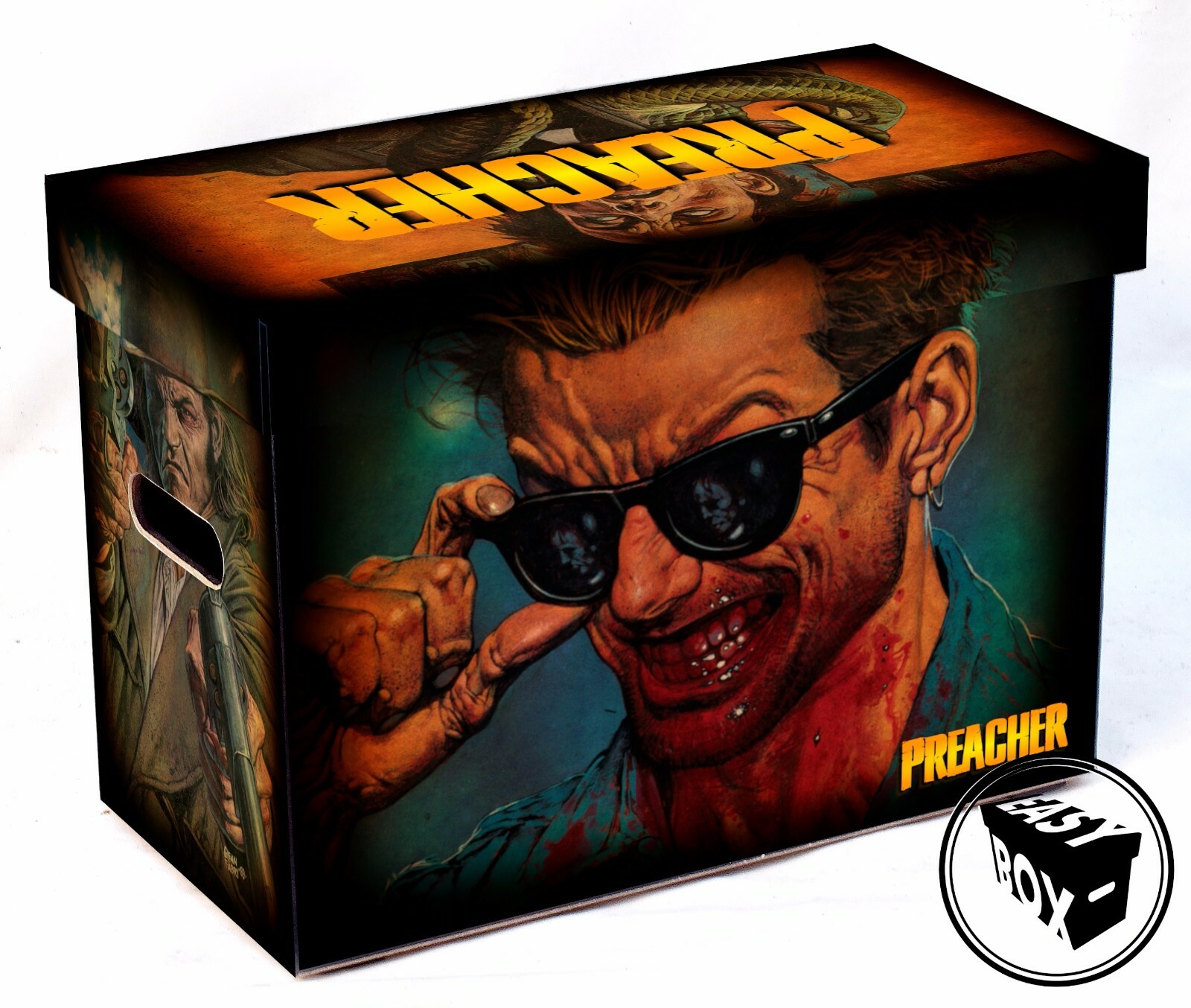 Large Comic Book Hard Storage Box Chest MDF Preacher