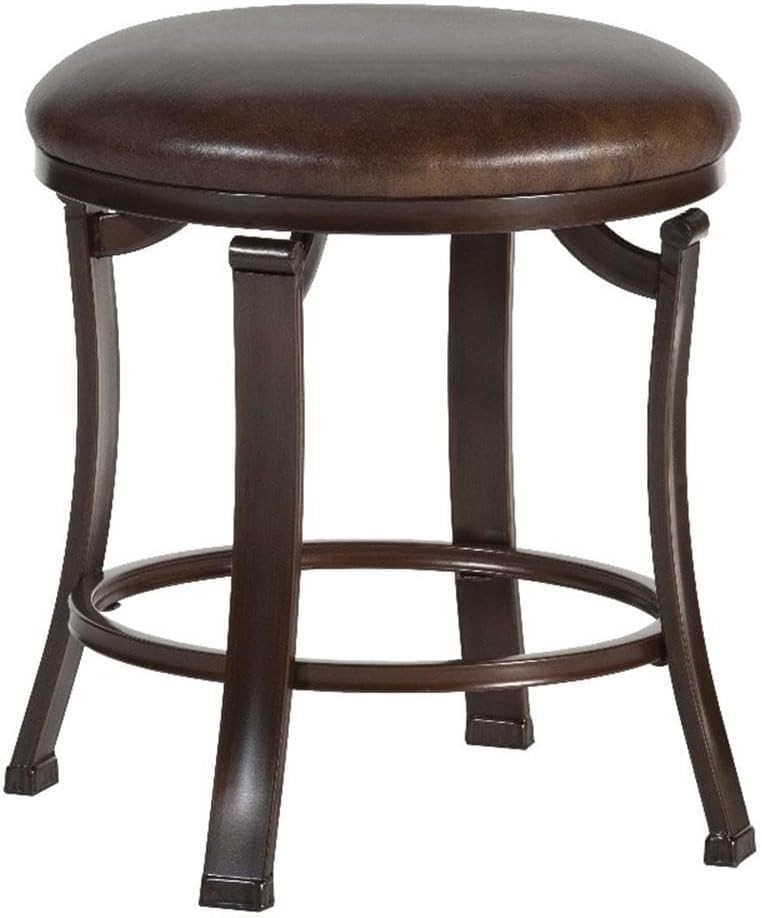 Backless Vanity Stool Antique Brown