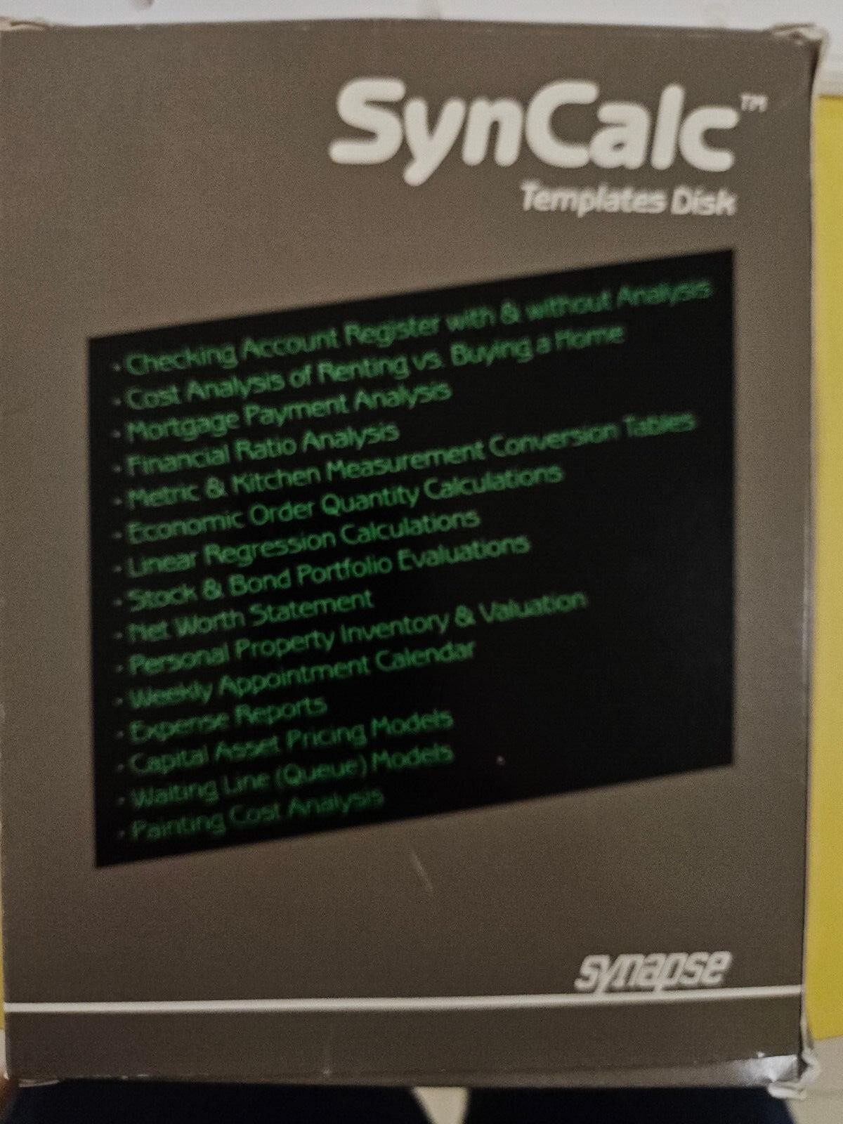 NS SynCalc Templates Disk by synapse for Atari