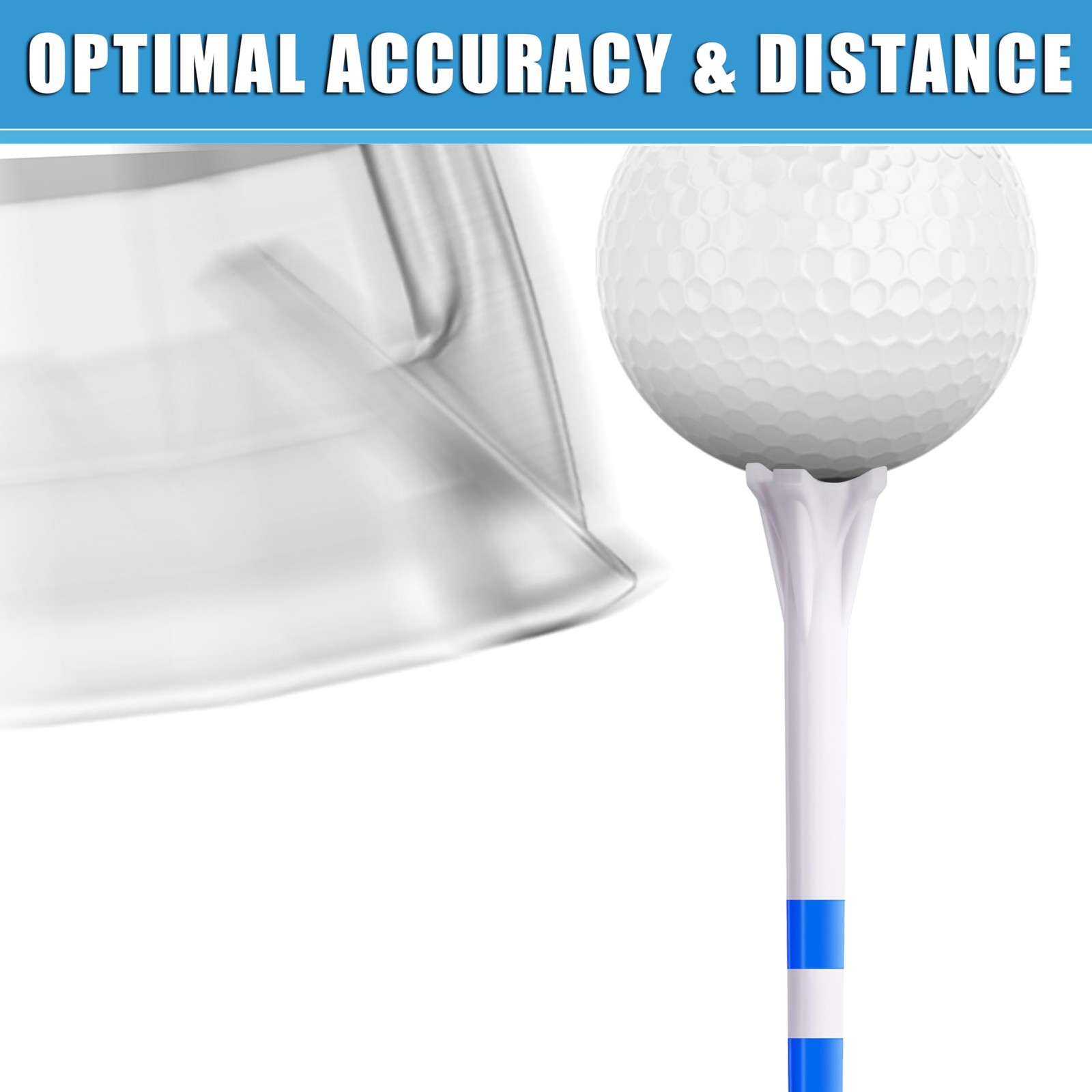 4 Prongs Plastic Golf Tees 170 Pack - 2 Sizes Assorted Pack - 3 Line Marking ...