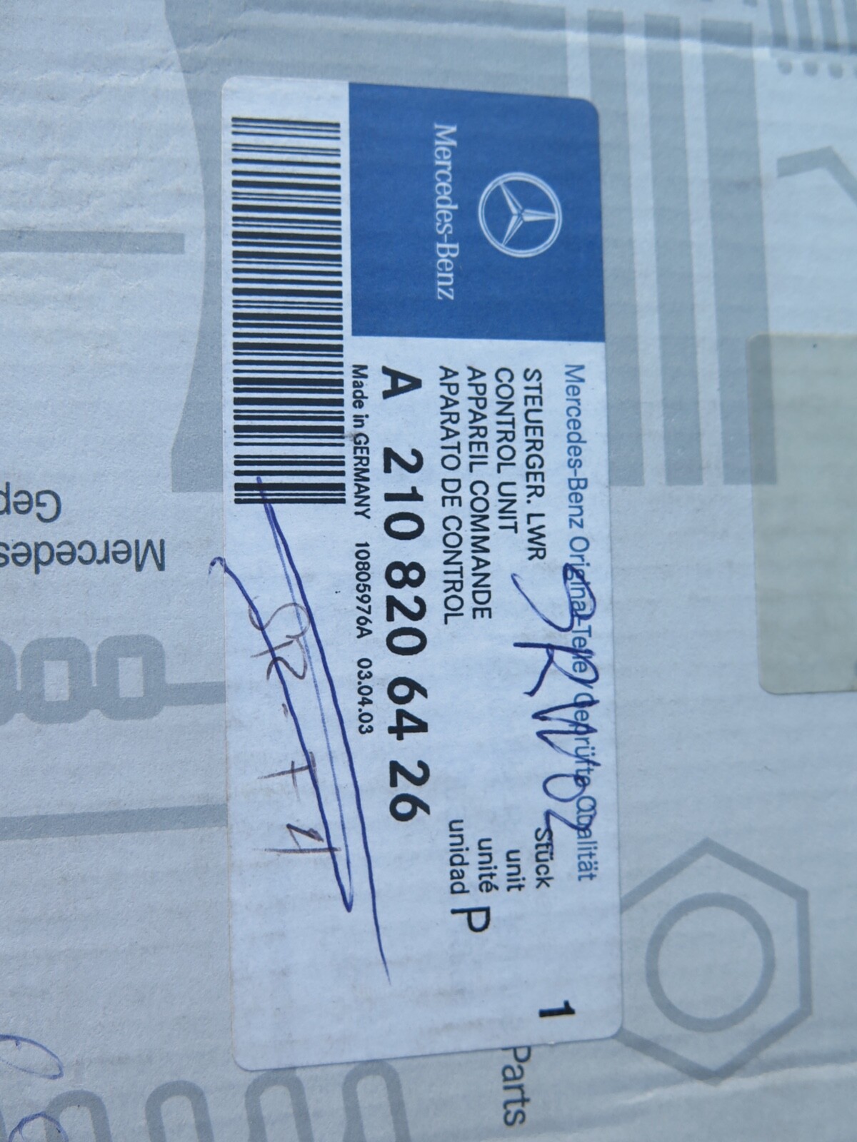 NOS 98-02 MBZ W210 E320 E430 Headlight Range Control Module A2108206426 (13B1-2)