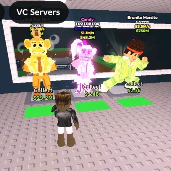 VC Servers Game Item Asset Brainrot God Secret Gold Collect Sell Friend Boost