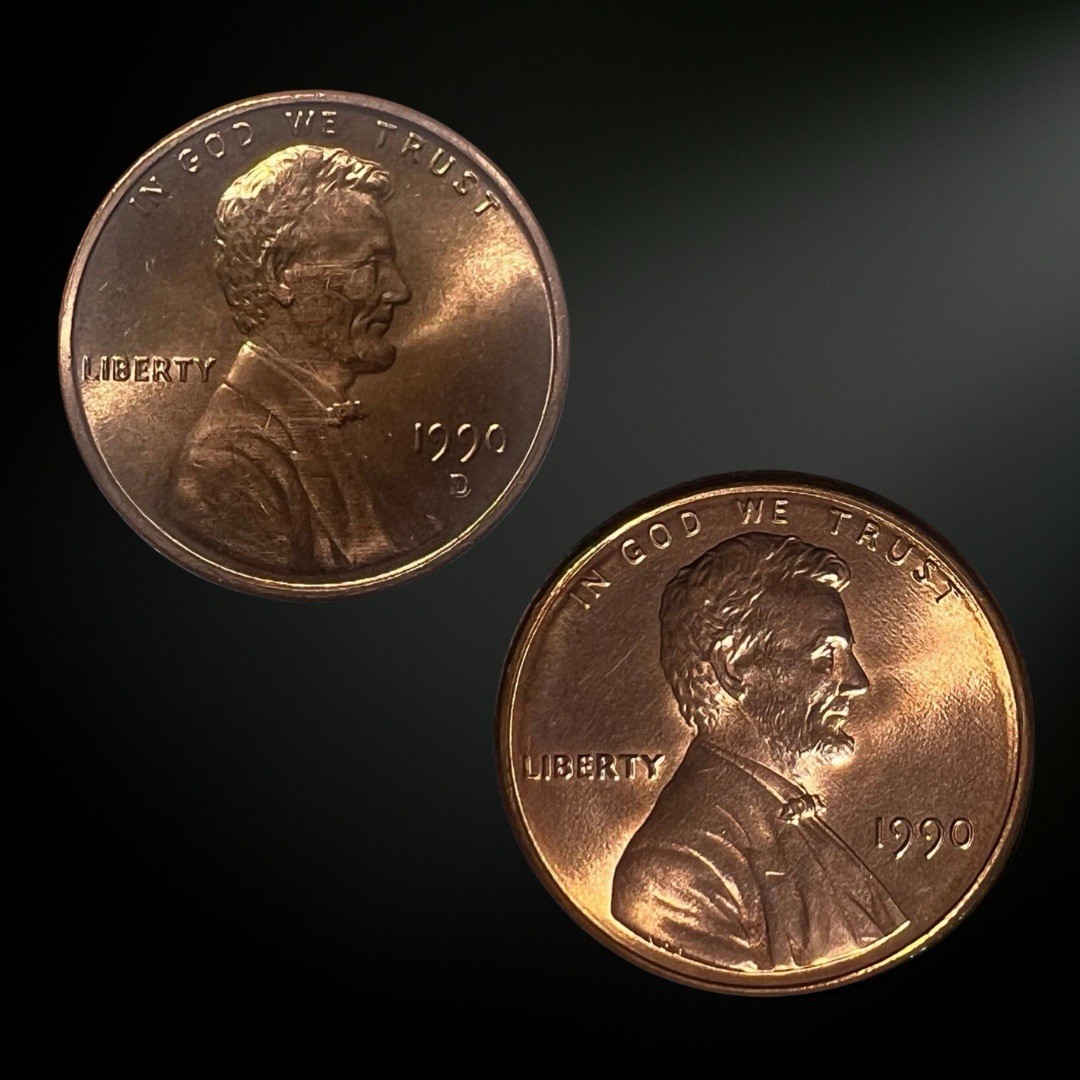 1990 P D Lincoln Memorial Cent BU 2 Coin Set Brilliant Uncirculated