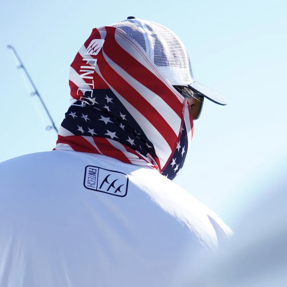 Fintech American Flag UV Fishing Mask