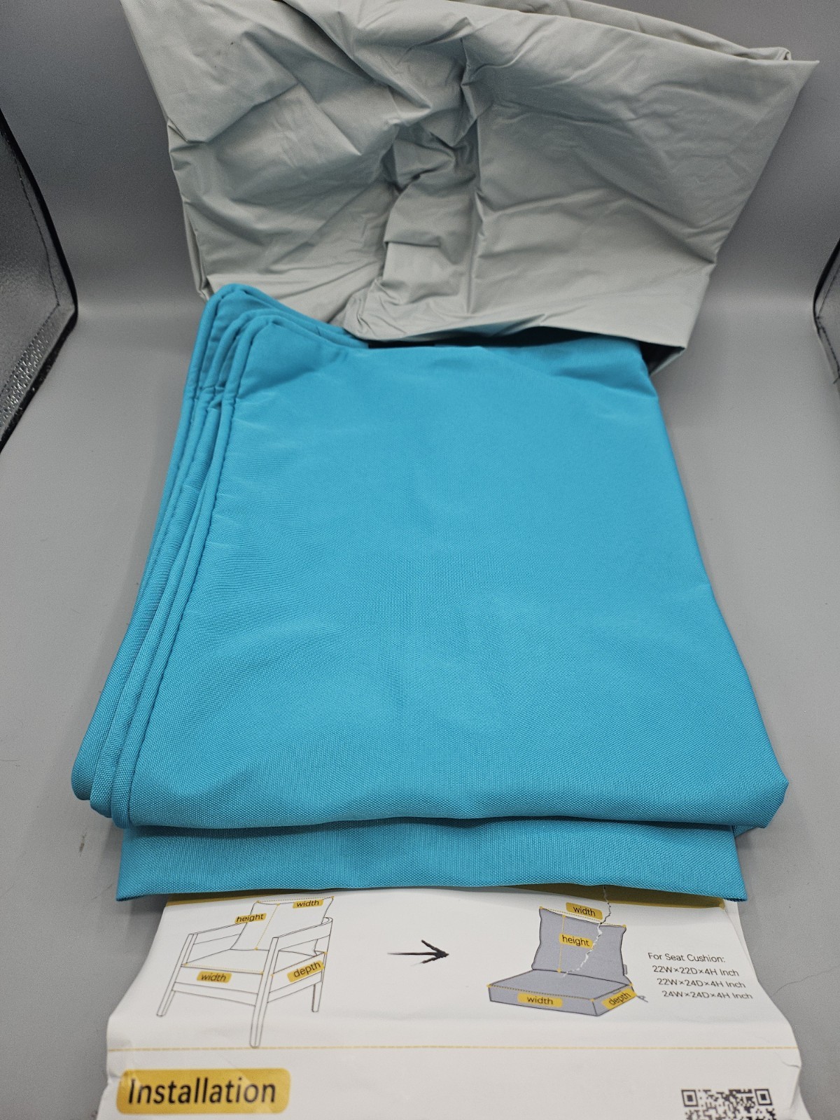 Waterproof & Fade Resistant, Thick Deep Seating Pads Aqua Light Blue