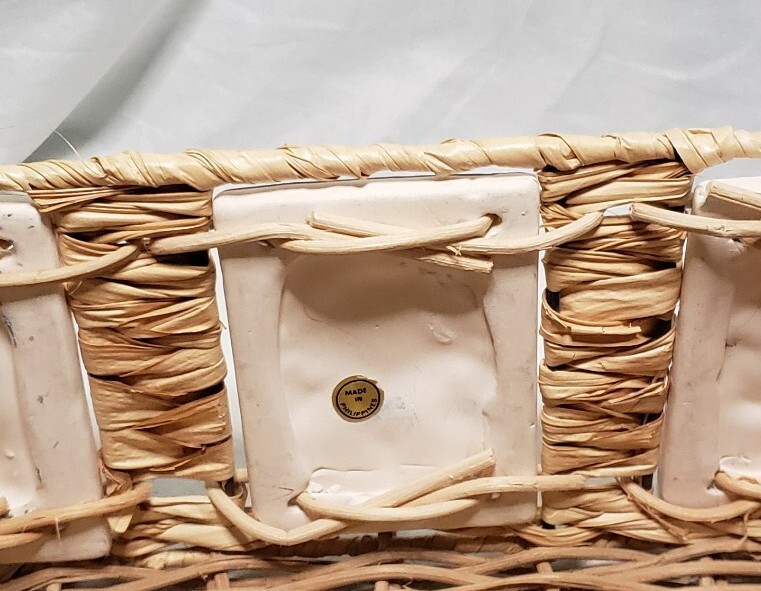 Beautiful Wicker Basket with Ceramic Tiles Floral Decor Philippines