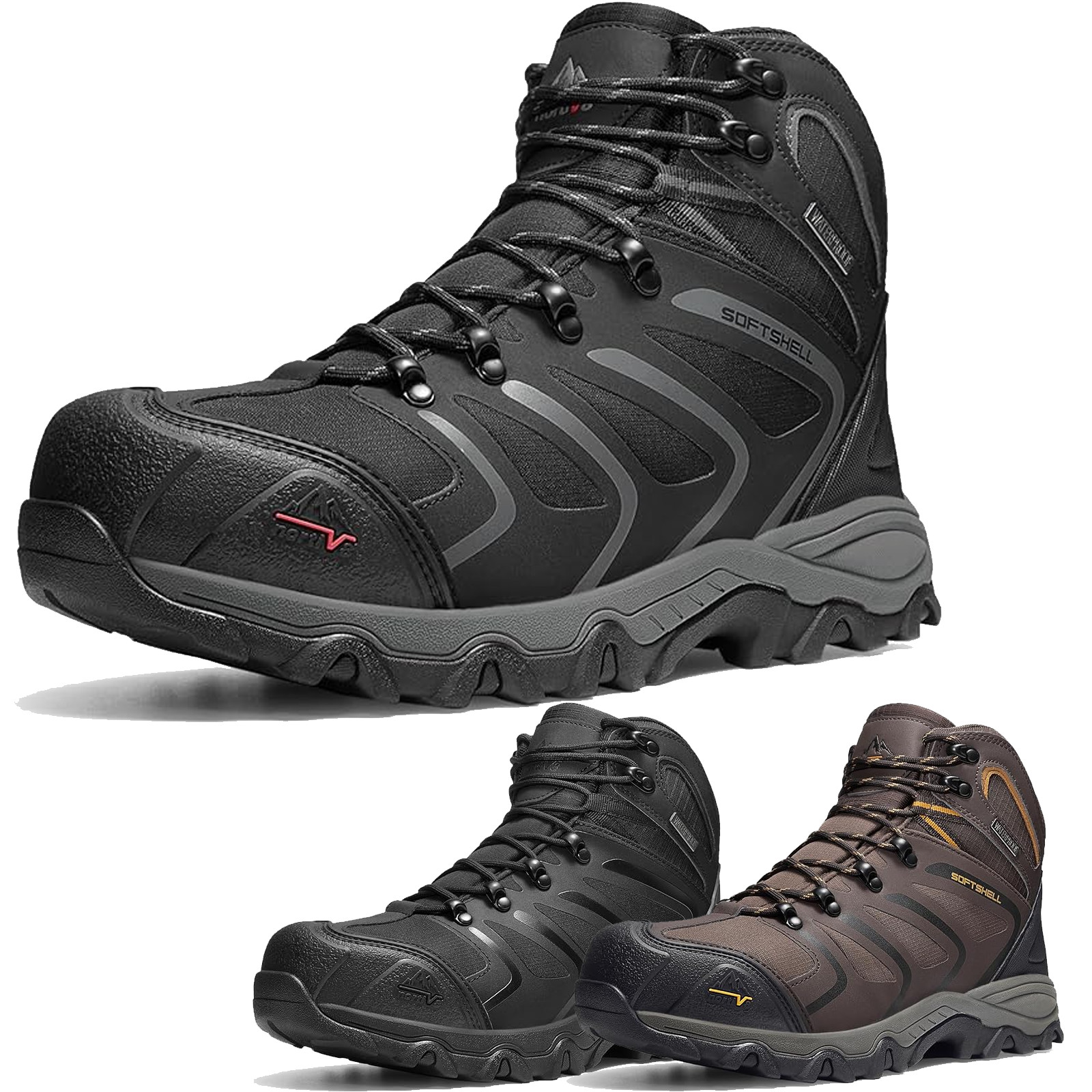 Men's Steel Toe Work Boots Waterproof Ankle High Safety Construction Shoes