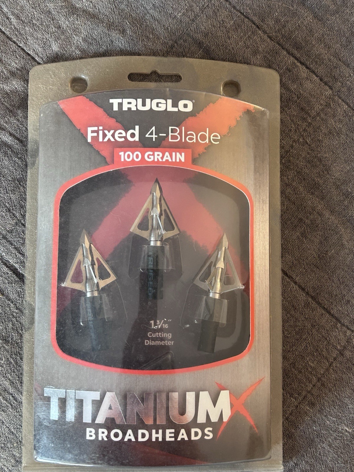 TRUGLO Titanium X Fixed 4-Blade Broadhead 100 Grain 1 3/16" Cutting Diameter
