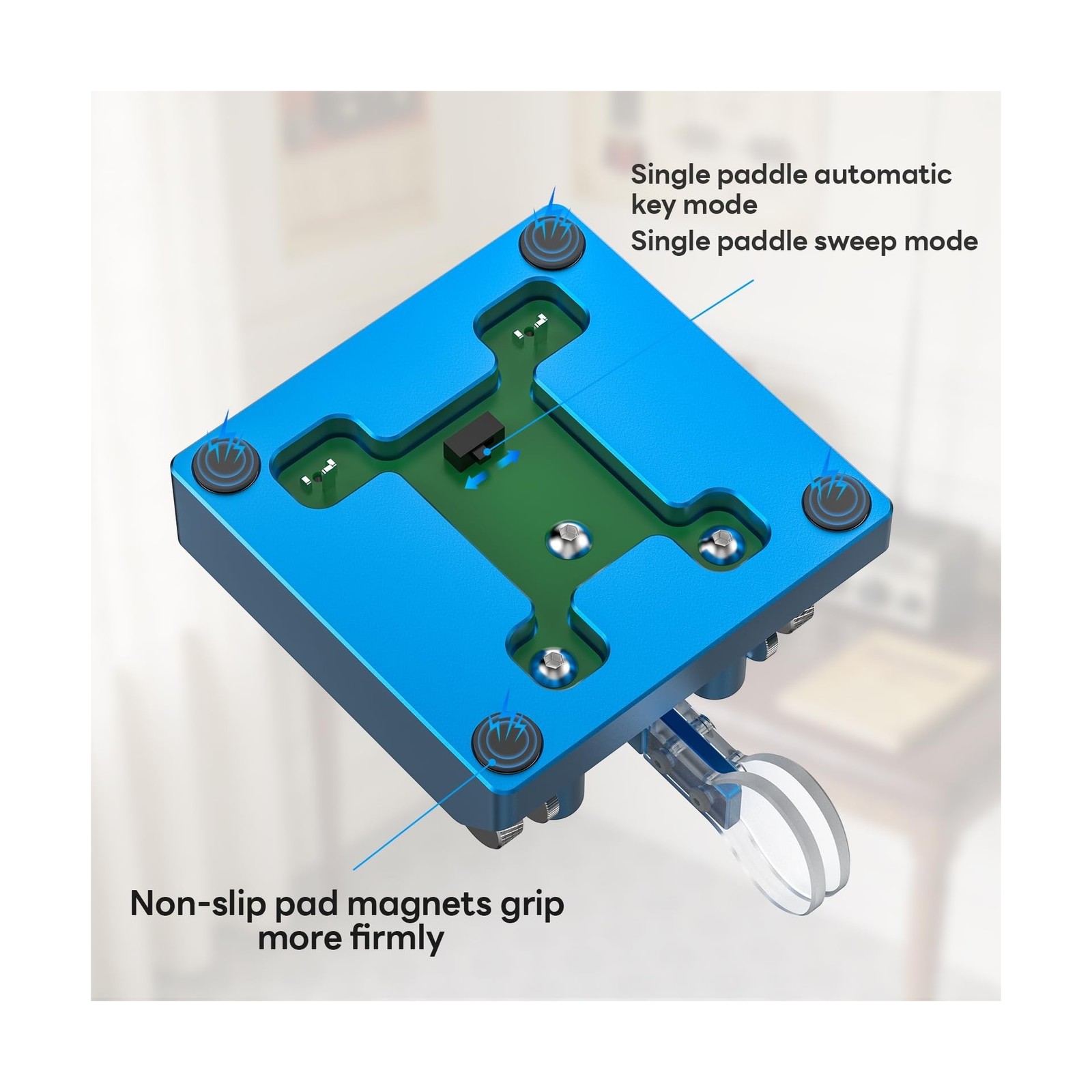 Putikeeg Morse Mini Code Key Morse Code Paddle Key Aluminum Alloy Dual-Key Ja...