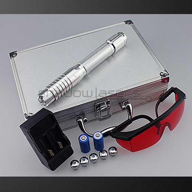 520nm-750 Adjustable Focus Laser Pointer Pen Light Visible Beam+Charger+Case