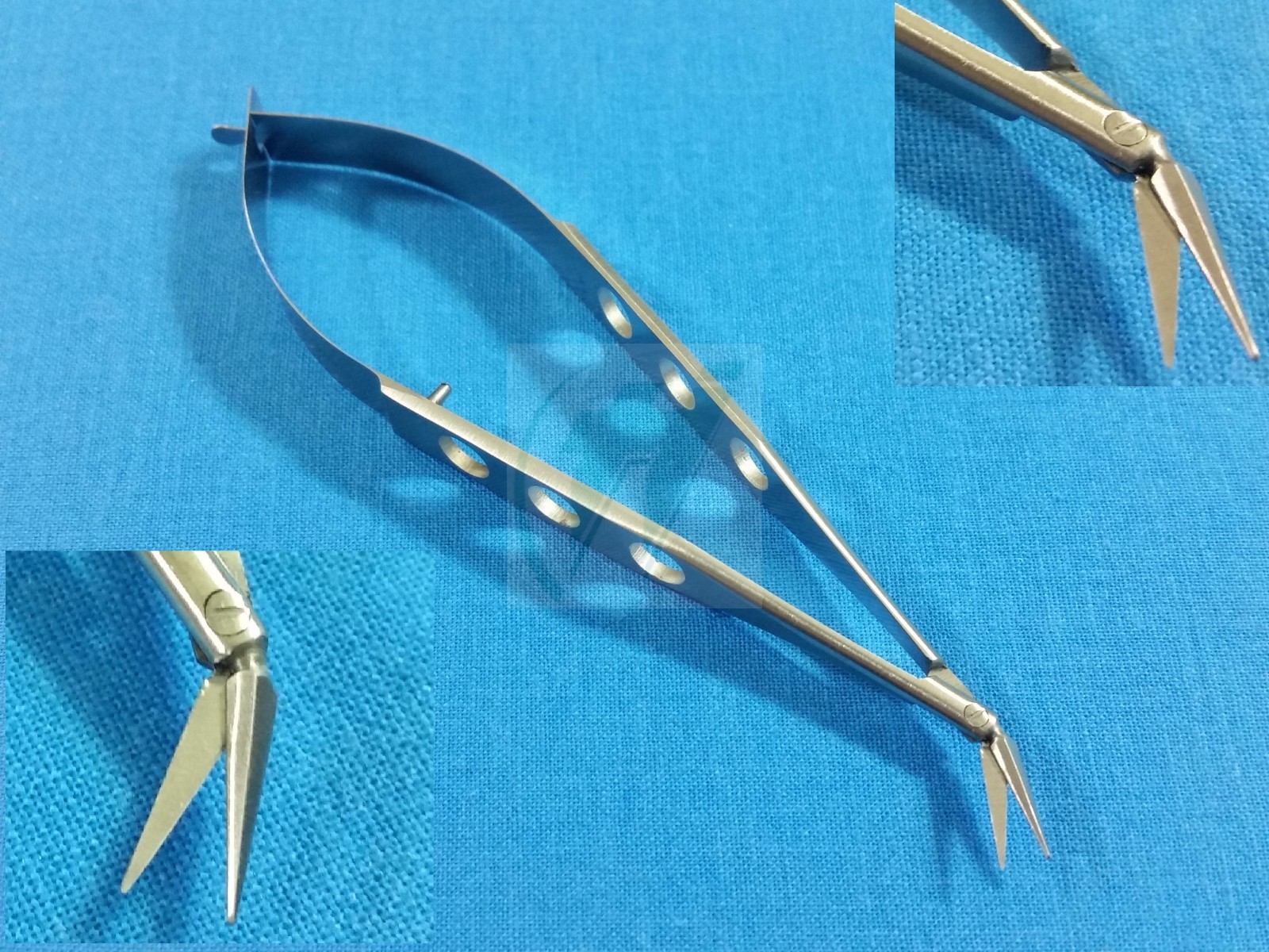PREMIUM QUALITY PACIVATED VANNAS MICRO SURGICAL SCISSORS 4.5" ANGLED SIDEWAYS