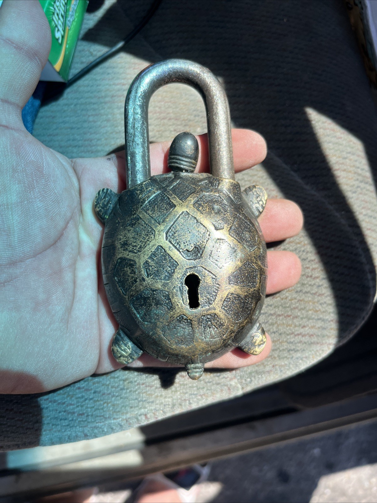 Handmade Vintage Style Tortoise shape Padlock No Key Working Functional Turtle