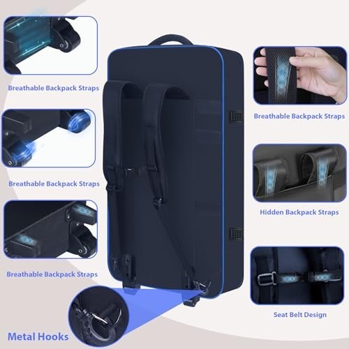 DJ Controller Case with Wheels, Soft Padded Backpack, Multi-Pocket for DJ Gear