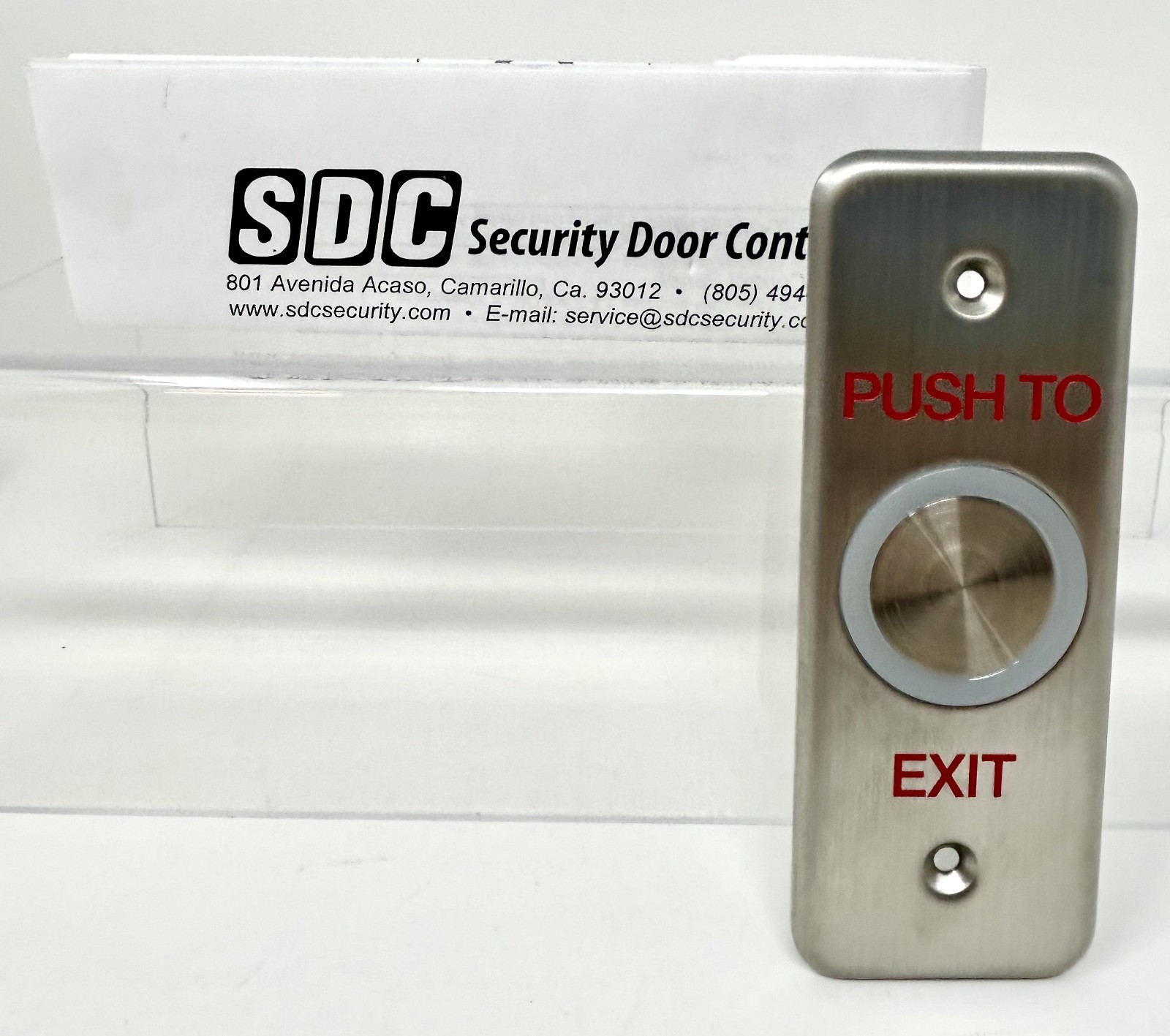 SDC 463NU Hard Wire Push Exit Switch Narrow New Open Box Security Door Controls