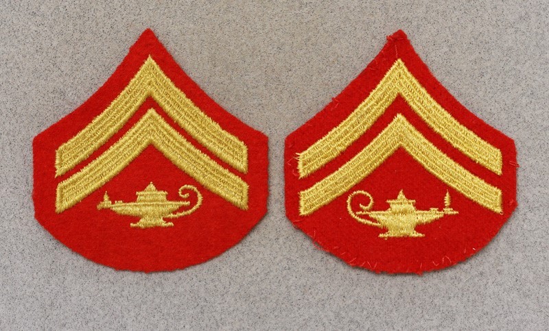 USMC Marine Chevron 414: ROTC Corporal (pair) - felt