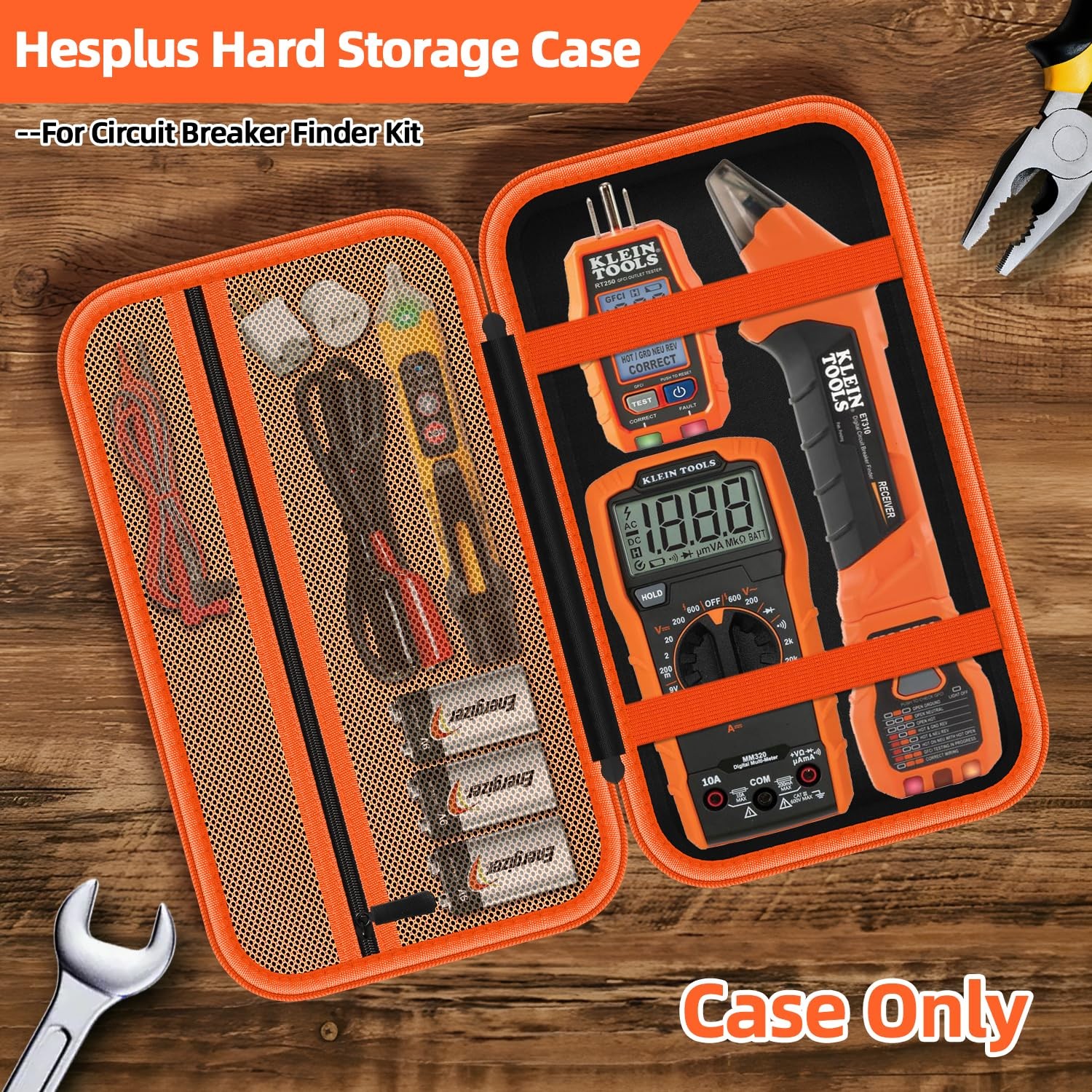 Storage Case Only for Klein Tools Electrical Large, Large Black&Orange