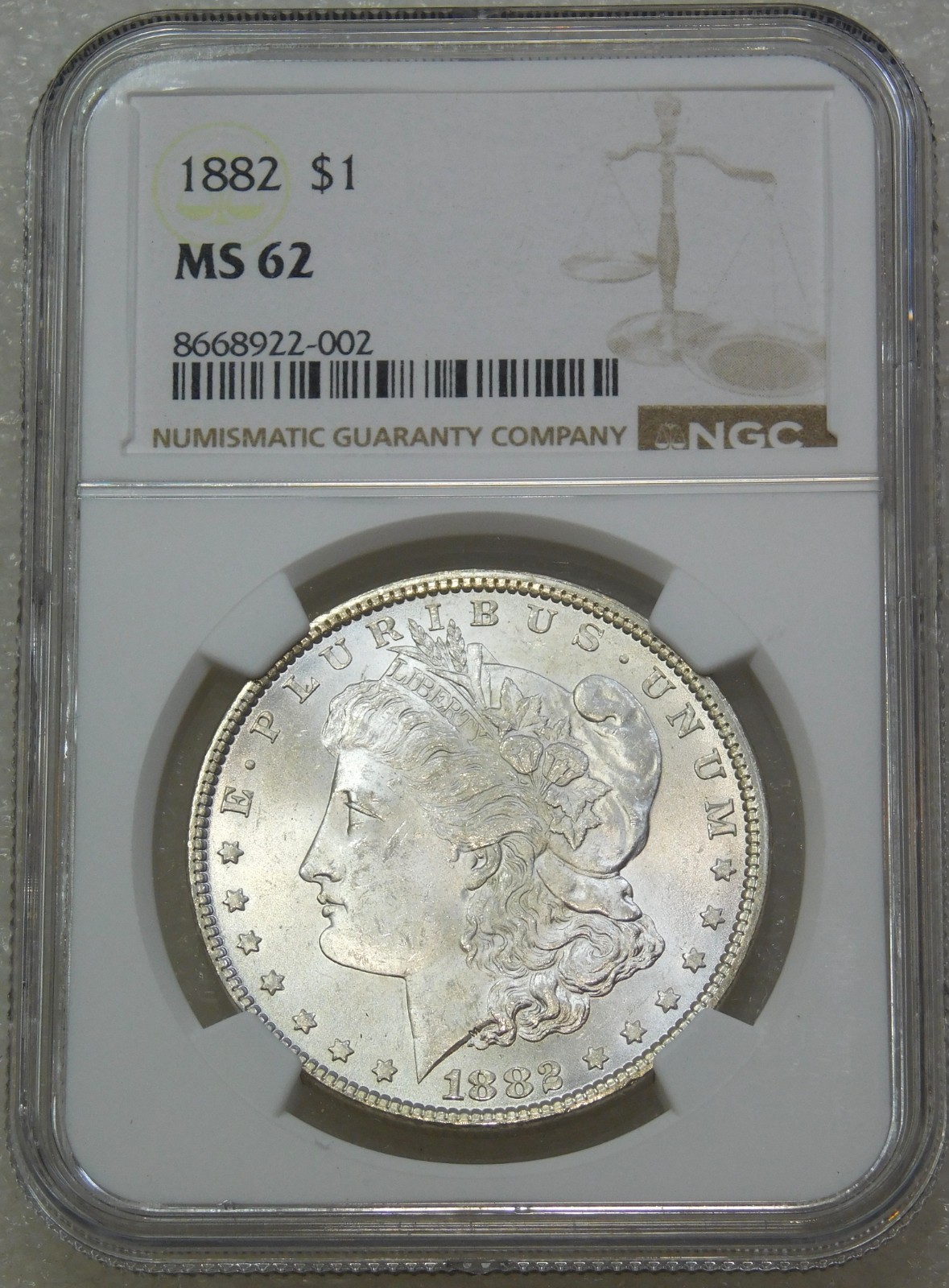 1882 P Morgan Silver Dollar NGC MS62 Frosty White Just Graded New Holder #R272A
