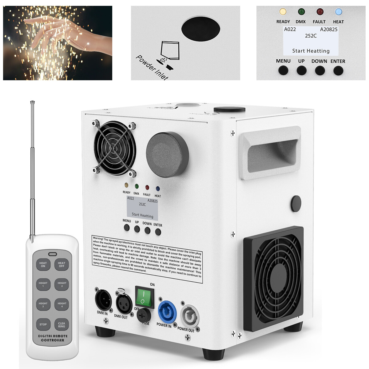 1200W Cold Spark Machine Stage Effect DMX Event Party Wedding Firework Machine