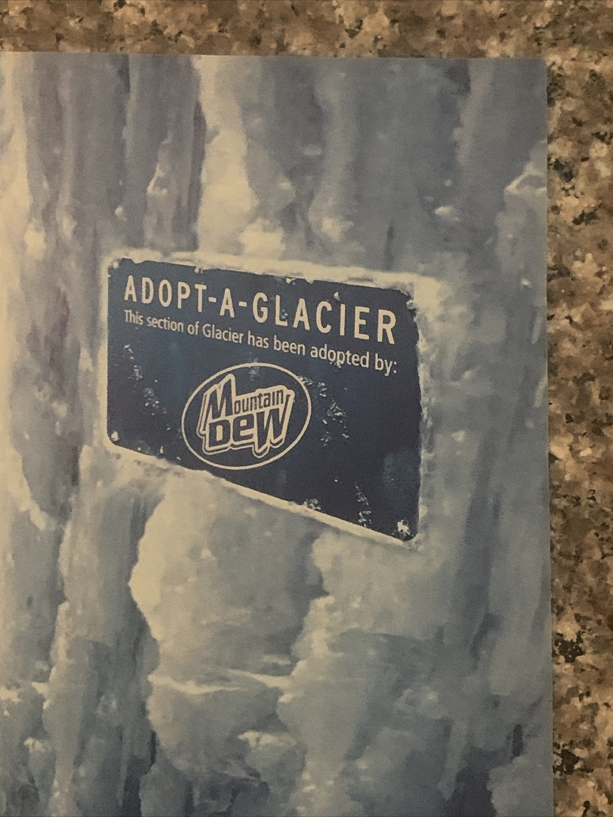 1999 Mountain Dew PRINT AD Ice Climbing Adopt Glacier Do The Dew VTG 1990s Soda