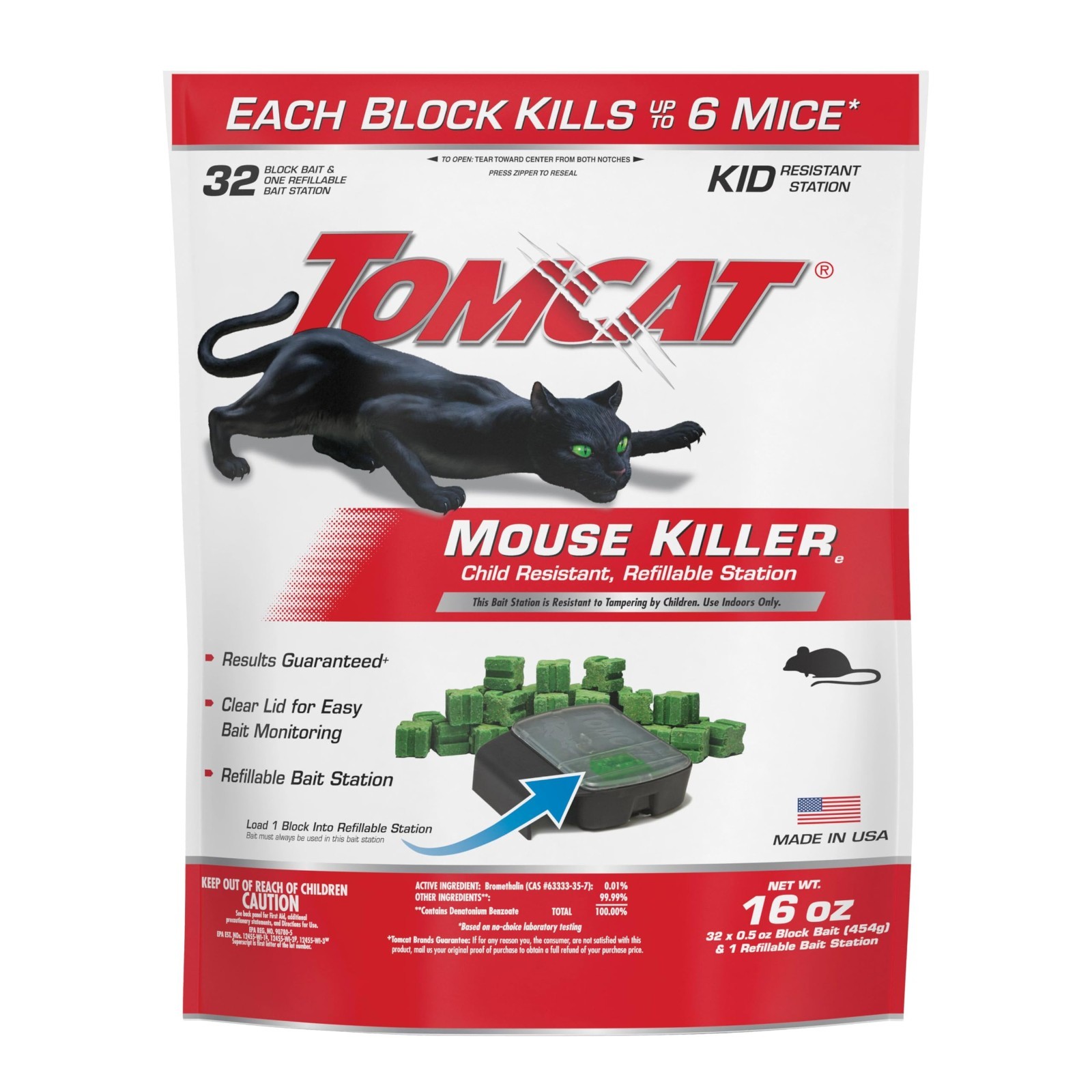Mouse Mice Rat Killer 32 Blocks Bait Poison Rodent Station Trap Tomcat Control