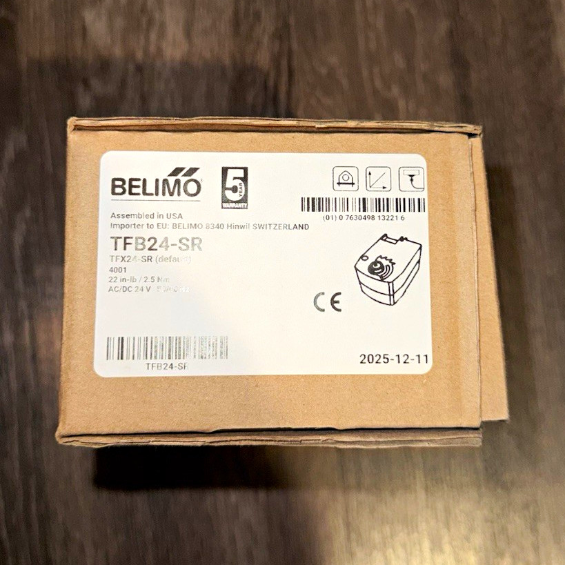Belimo TFB24-SR 24V Spring Return HVAC Damper Actuator