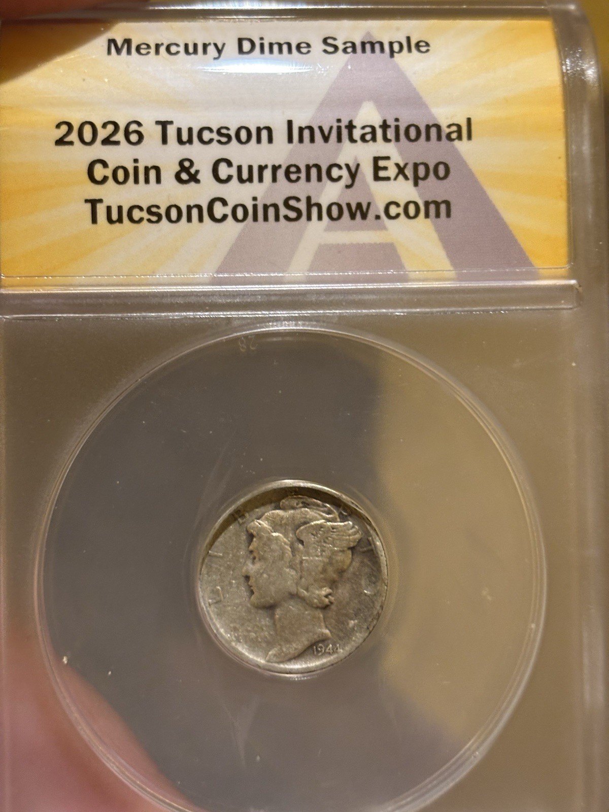 Rare Anacs Sample Slab Only 100 Made 2026 Tucson Coin Expo 1944s Mercury Dime