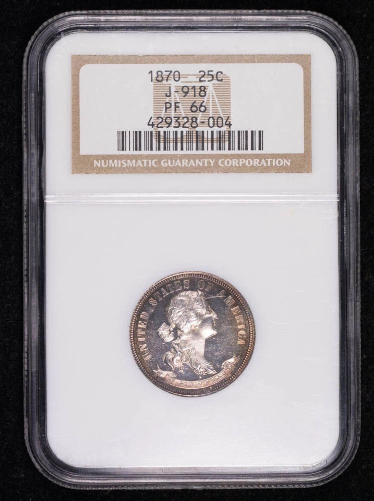 1870 Pattern Coin NGC PF-66 J-918 Proof 25c
