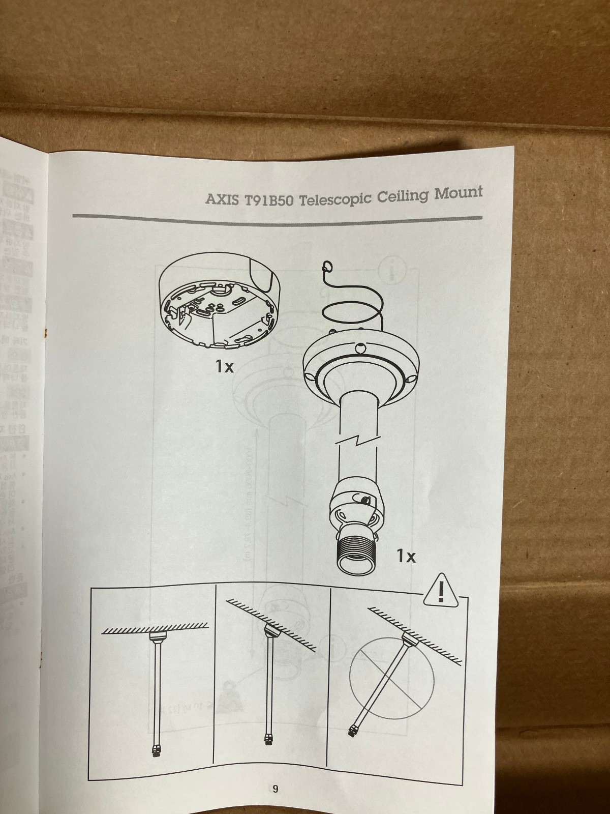 Axis T91B50 Telescopic Ceiling Mount (P/N: 5507-451) NEW OPEN BOX