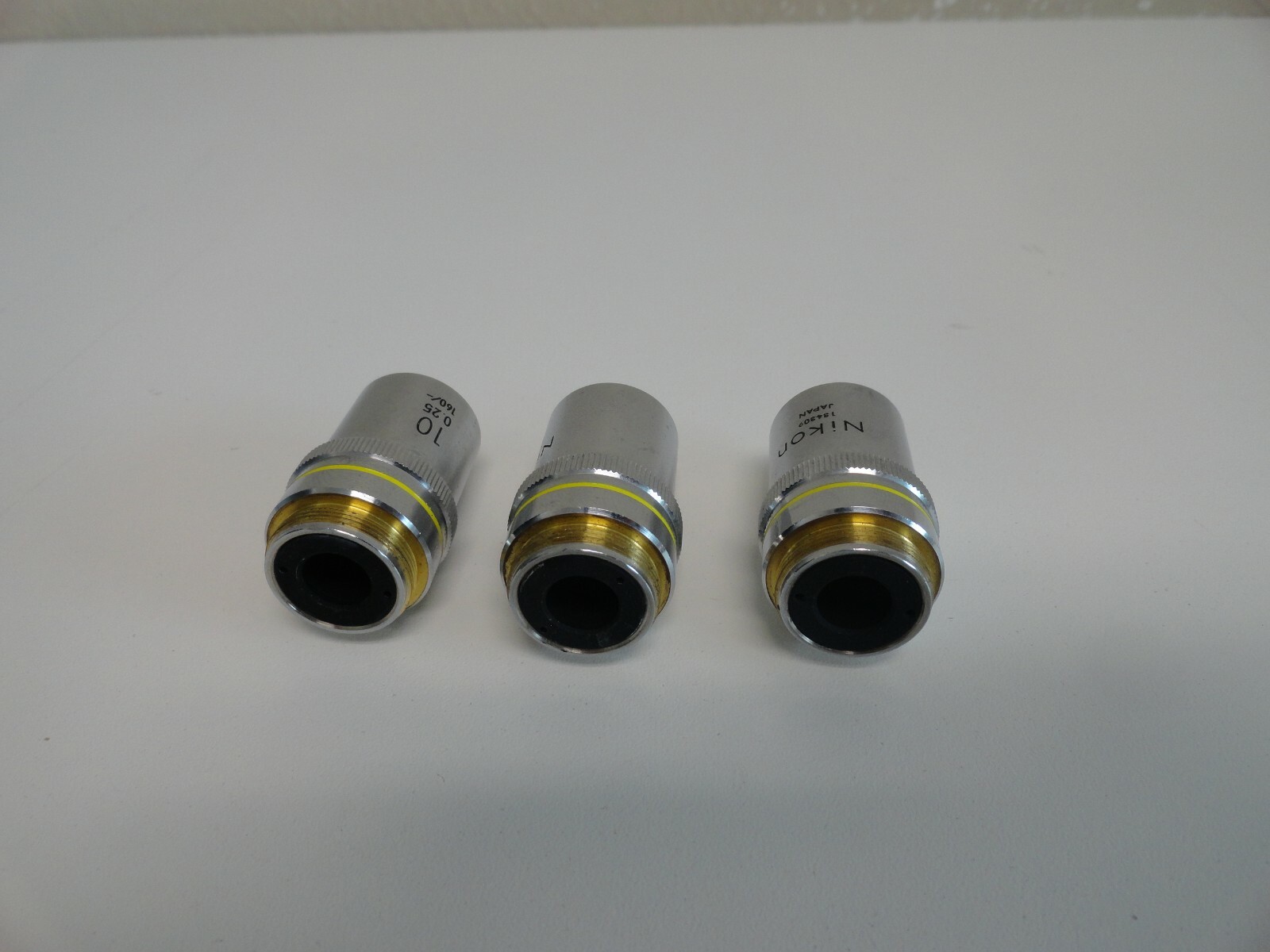 Set of 3 Nikon 10X 0.25 160/- Microscope Objective
