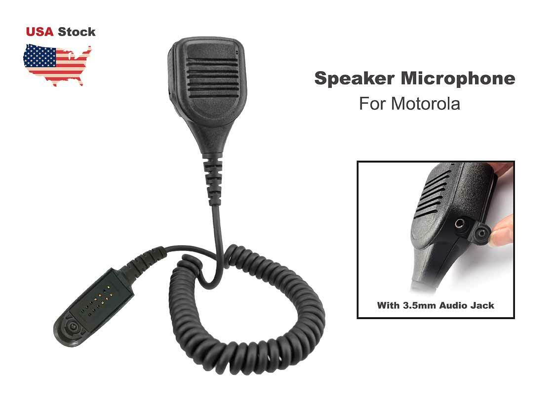 Speaker Microphone w/ 3.5mm Jack for Motorola Two-Way Radio HT750 HT1250 GP338